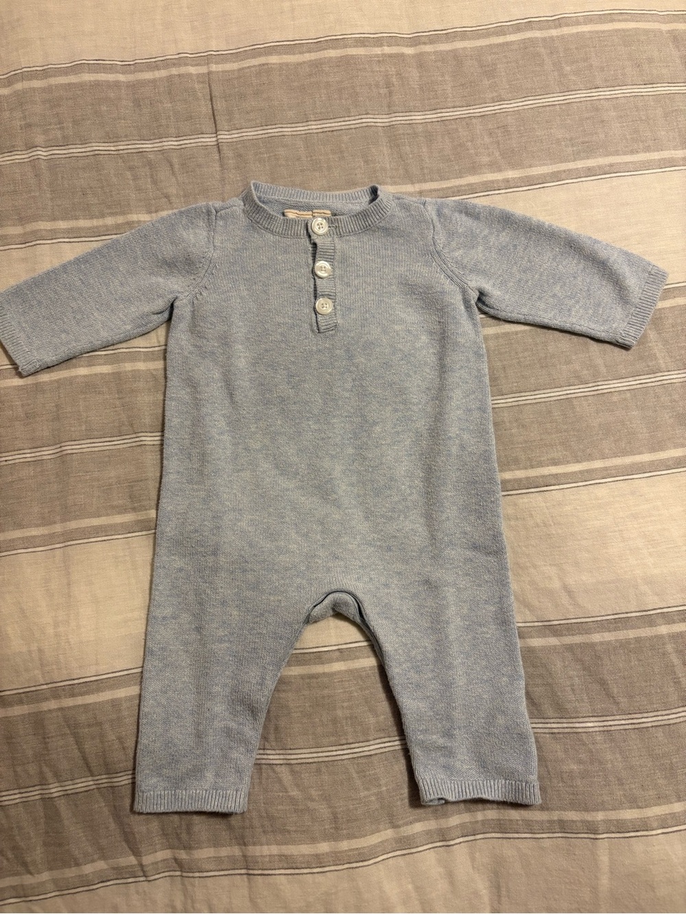 Baby Gap 3-6M Light Blue Knit Sweater Long-Sleeve Romper
